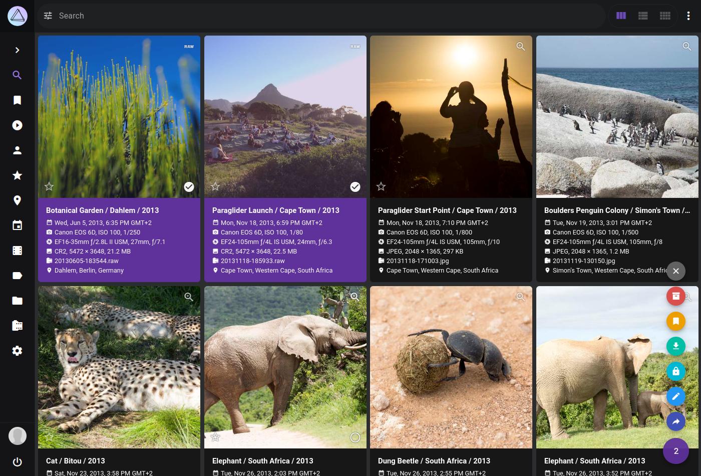 PhotoPrism AI-powered photo management search interface