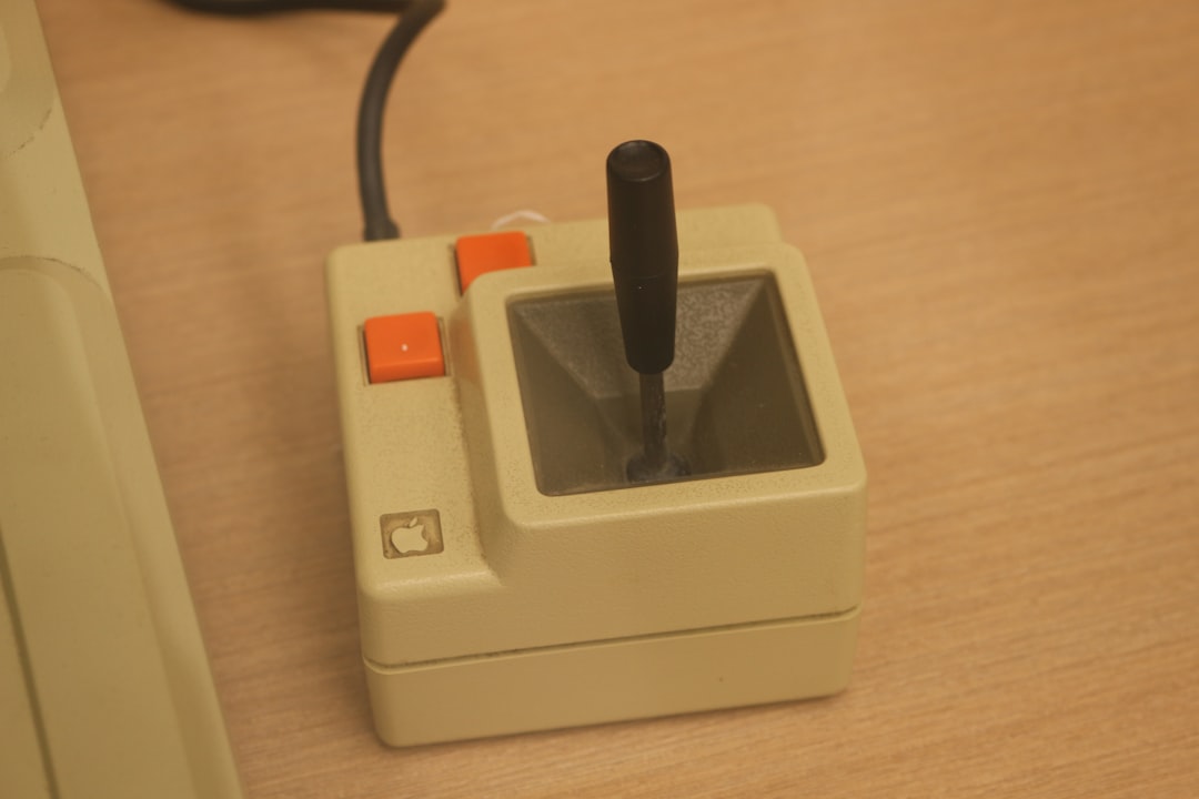 A small device sitting on top of a wooden table